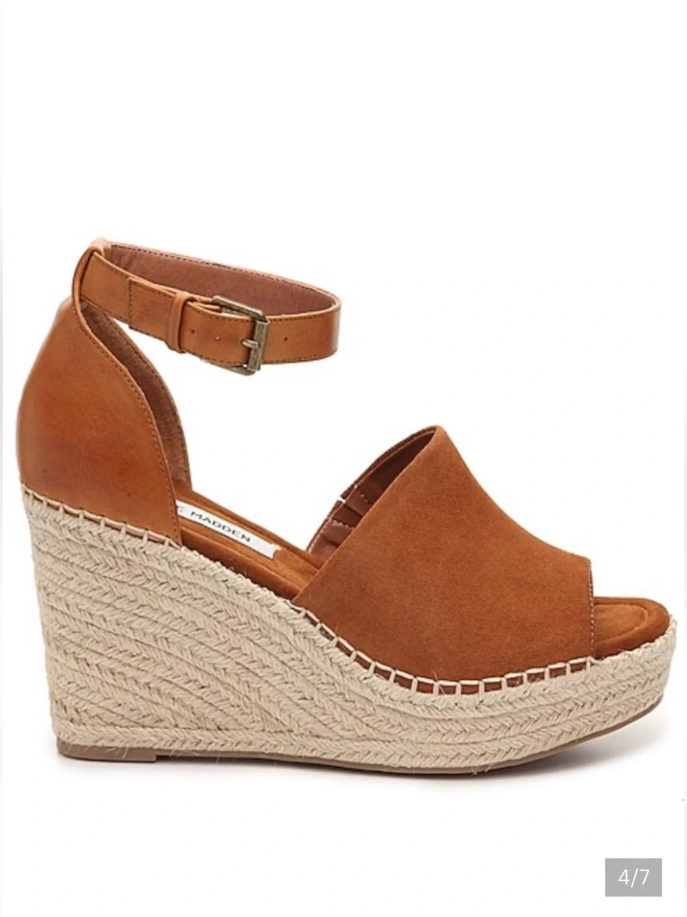 Steve Madden Camel Espadrille Wedge Sandals with Ankle Strap